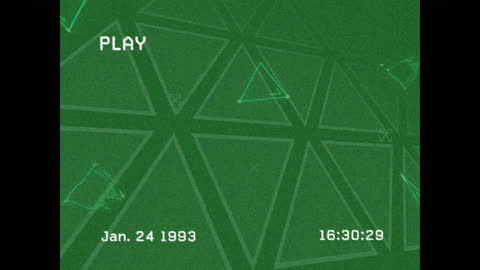Retro VHS Triangles with Digital Overlay