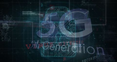 Digital Security in 5G Networks with Circuit Board Padlock - Download Free Stock Images Pikwizard.com