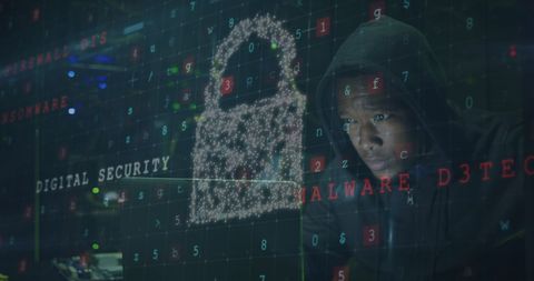 Cybersecurity Threats and African American Hacker with Laptop - Download Free Stock Images Pikwizard.com