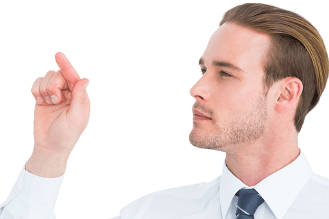 Concentrated Businessman Pointing Transparent Background - Download Free Stock Videos Pikwizard.com