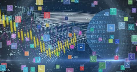 Abstract Digital Technology Concept with Data and Icons