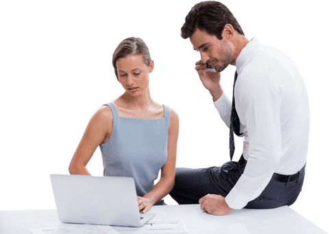 transparent professional teamwork interaction with laptop and phone - Download Free Stock Videos Pikwizard.com