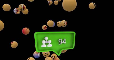 Floating Emojis with Social Media Followers Notification