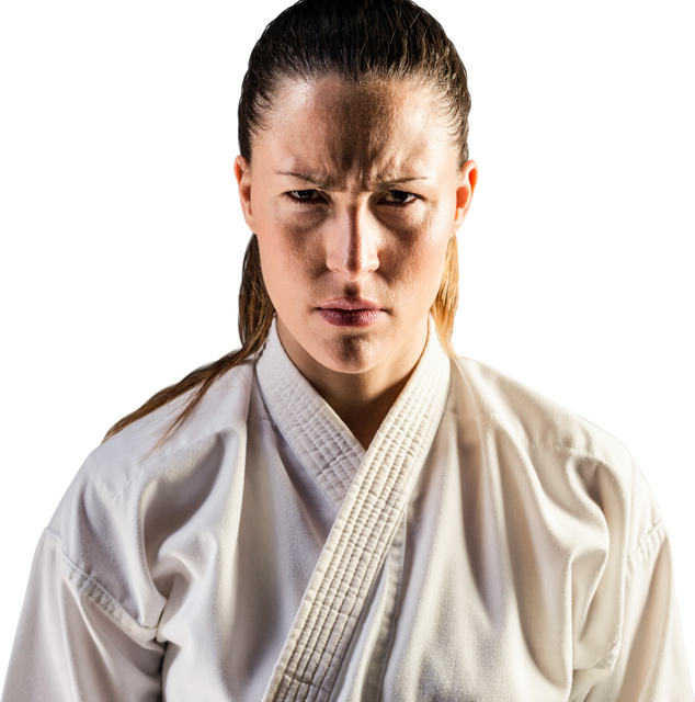 Serious Caucasian Female Martial Artist on Transparent Background - Download Free Stock Videos Pikwizard.com