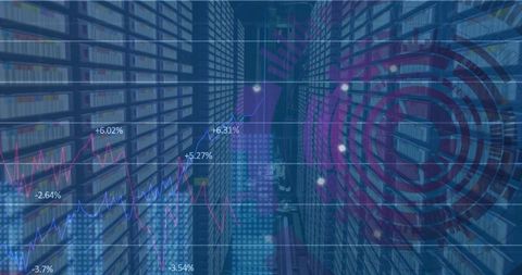 Financial Data Processing Over Network Server Room - Download Free Stock Images Pikwizard.com