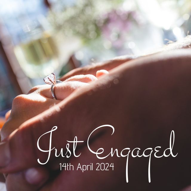 Perfect for depicting romantic engagements and special announcements. Great for use on wedding websites, engagement announcements, and social media celebrations. Captures the joy and intimacy of a newly engaged couple.