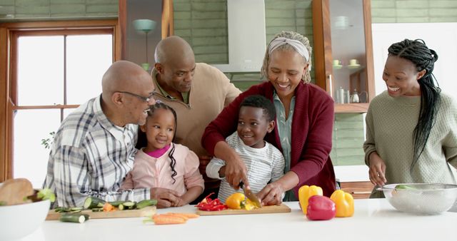 Happy Multi-Generational Family Cooking Together in Kitchen - Download Free Stock Images Pikwizard.com