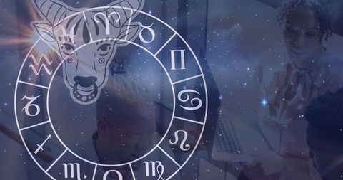 Business Collaboration Under Zodiac Insights Conceptual Art