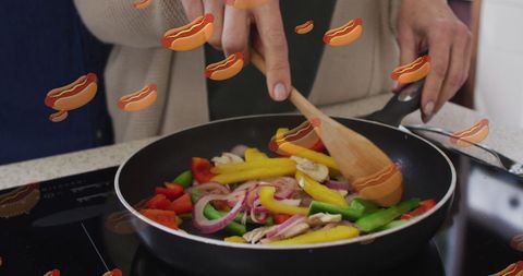 Senior Couple Cooking Delicious Vegetable Stir-Fry - Download Free Stock Images Pikwizard.com