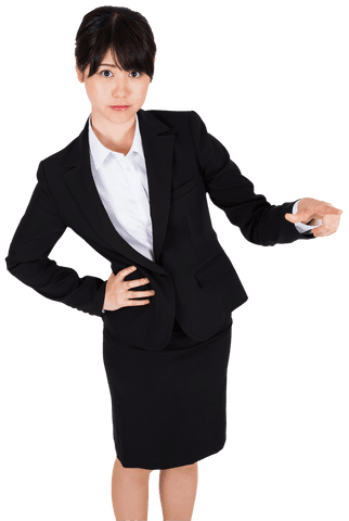 Transparent PNG of Professional Asian Businesswoman Pointing