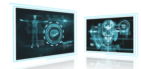 Futuristic Transparent Interface with Human Model Illustration - Download Free Stock Videos Pikwizard.com