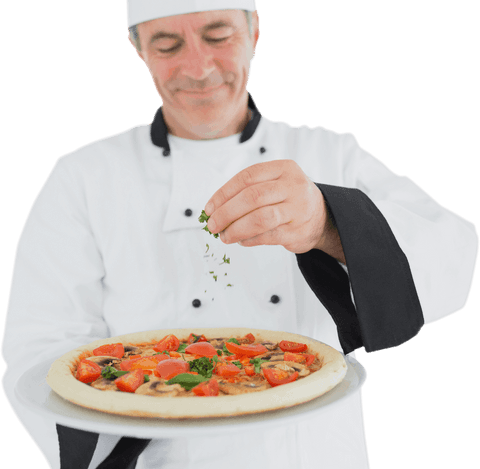 Chef Sprinkling Herbs on Freshly Prepared Pizza - Download Free Stock Videos Pikwizard.com