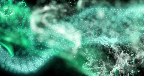 Dynamic Green Particle Wave on Black