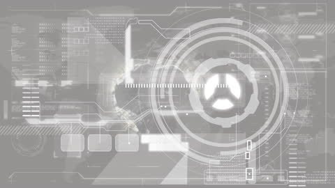 Futuristic Interface with Advanced Data Scanning World Map Overlay