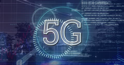Futuristic 5G Technology Background with Data Visualization