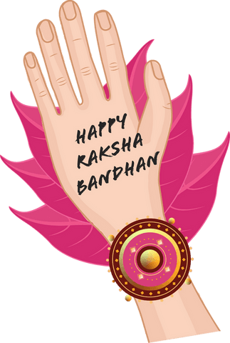 Transparent raksha bandhan greeting with rakhi bracelet illustration