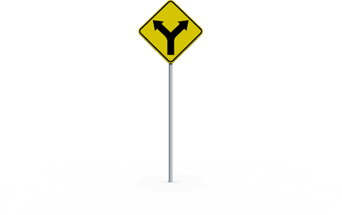 Transparent road junction sign illustration