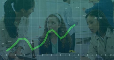 Diverse Businesswomen Analyzing Financial Growth Chart in Office - Download Free Stock Images Pikwizard.com