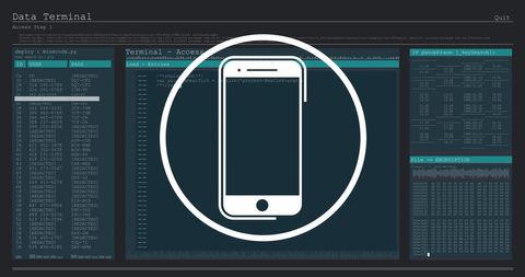 Smartphone Icon with Data Processing Interface - Download Free Stock Images Pikwizard.com