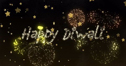 Fireworks and Stars Celebrating Diwali Festivities - Download Free Stock Images Pikwizard.com