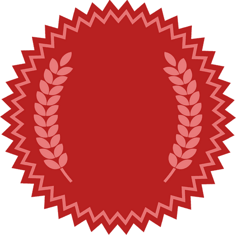 Red Badge with Laurel Wreath on Transparent Background - Download Free Stock Videos Pikwizard.com