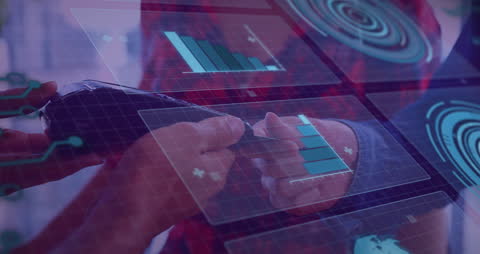 Digital Payment Concept with Financial Data Visualization Overlay