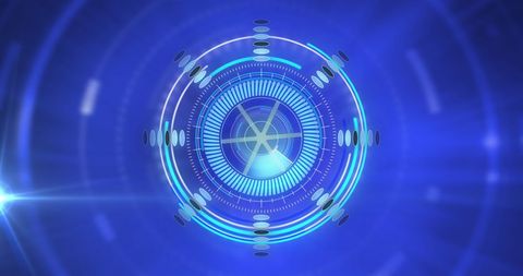 Futuristic digital interface with scanning optics