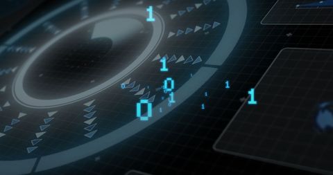 Binary Data Streams on Digital Interface Background - Download Free Stock Images Pikwizard.com
