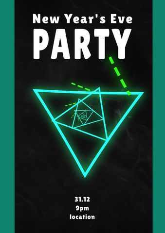 Digital new year’s eve party neon design