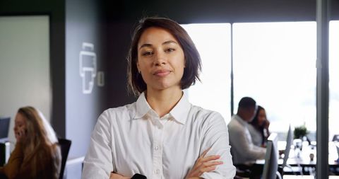 Confident Asian Businesswoman in Professional Office
