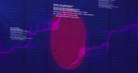Digital Fingerprint Interface Technology Concept Background