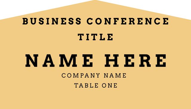 This professionally designed name tag template is perfect for business conferences and corporate events. The template features fields for the attendee's name, company name, and table number, ensuring organized and efficient events. Ideal for academic and professional gatherings.