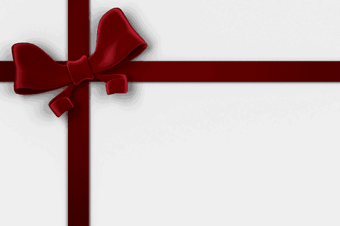 Elegant transparent red bow with ribbon on black background