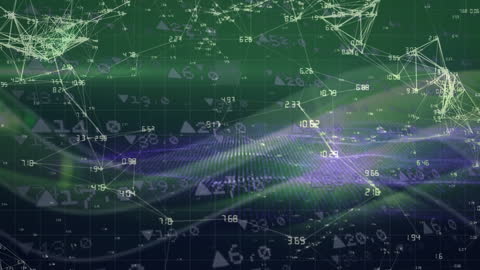 Digital Data Processing Visual Grid with Network Pattern