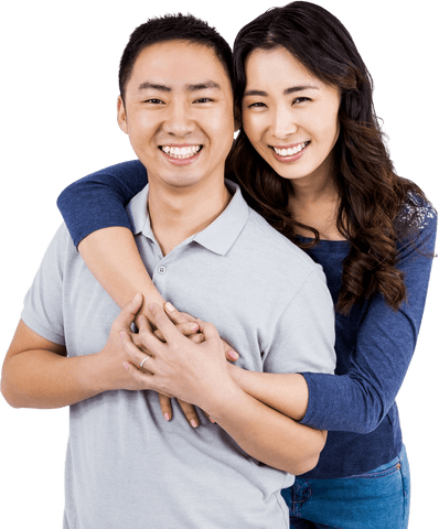Smiling Couple in Casual Clothes Transparent Background