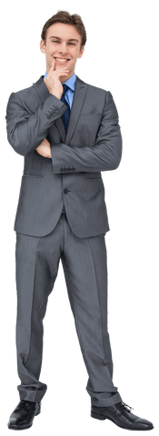 Confident Smiling Businessman on Transparent Background, Professional Suit