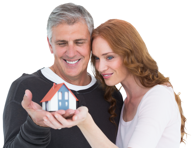 Happy Casual Couple Holding Small House Model on Transparent Background - Download Free Stock Videos Pikwizard.com