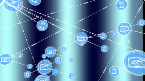 Digital Network Connections with Icon Overlay