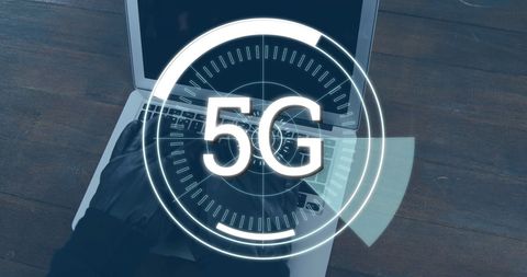 Concept of Hacker Accessing 5G Network with Futuristic Interface