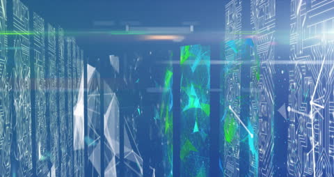 Abstract Digital Network with Dynamic Connections Animation