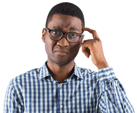 Worried African American Businessman Scratching Head Transparent - Download Free Stock Videos Pikwizard.com