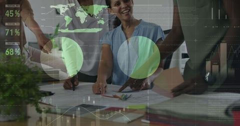 Diverse Businesswomen Analyzing Data and Collaborating on Strategic Planning