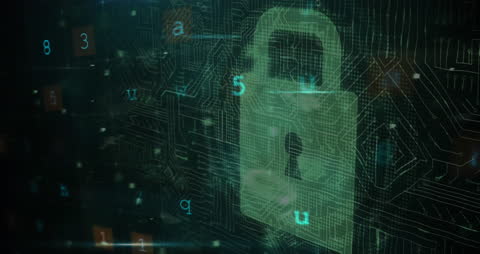 Digital Padlock Security Data Protection Animation