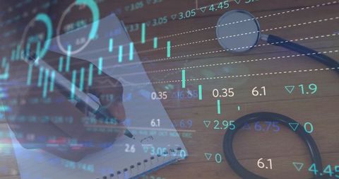 Medical analysis and financial data concept