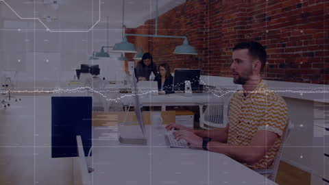 Financial Data Visualization in Modern Office Workspace