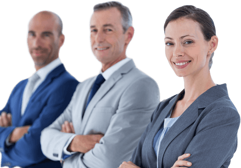 Professional Business Colleagues Standing Together Transparent Background