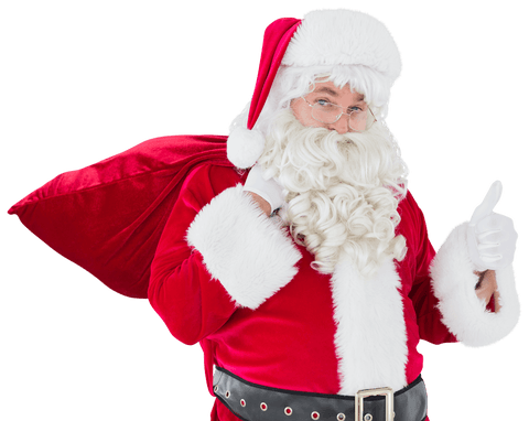 Transparent Santa Claus Carrying Red Sack Giving Thumbs Up - Download Free Stock Videos Pikwizard.com