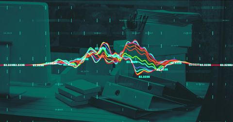 Digital Financial Data Over Office Documents - Download Free Stock Images Pikwizard.com