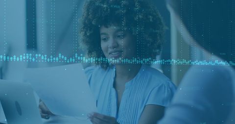 Financial Data Analysis with Diverse Team Collaborating in Office