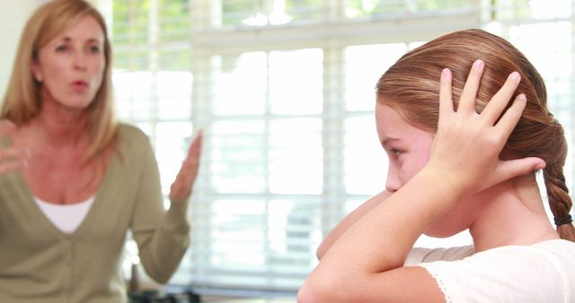 Mother Scolding Daughter Interaction Indoor - Download Free Stock Images Pikwizard.com